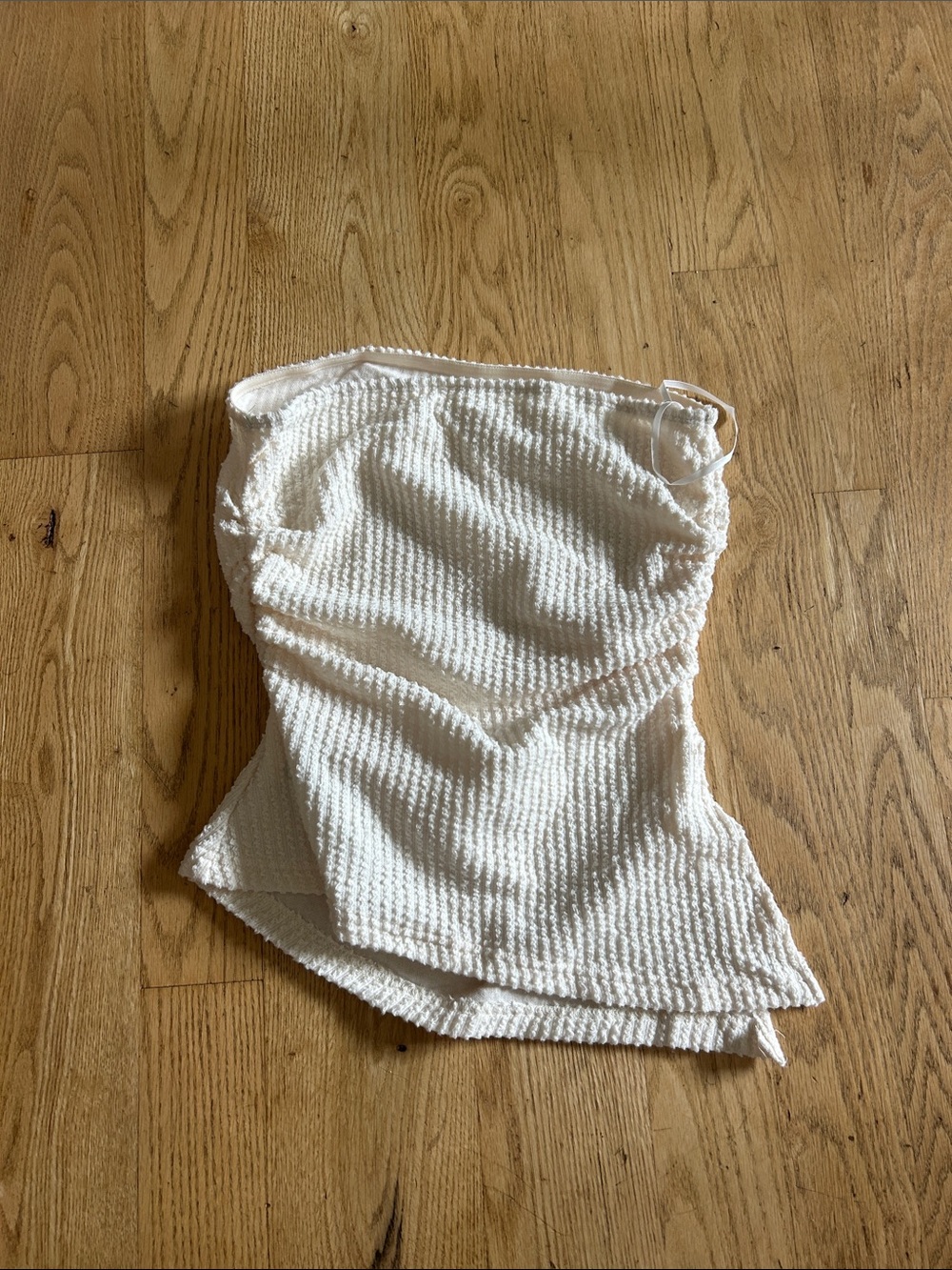 SHEIN Cream Textured Strapless Tube Top